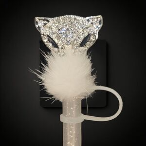 Luxury Metal Silver Diamond Stanley Straw Topper. Fits 10mm & Stanley Straws.